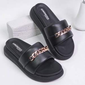 Dunkenstock LEONA Sandal Wanita Tinggi 5cm Selop Tidak Licin Sendal Beleza Wedges Slop Rumah Belezza Kekinian Premium