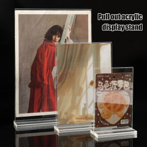 3ชิ้น 12’’x8.35’’ ขาตั้งป้ายอะคริลิก / ขาตั้งรูปตัว T บนเดสก์ท็อป / ขาตั้งการ์ดใส / กรอบเมนูโฆษณา / สำหรับร้านอาหาร โปรโมชั่น กรอบรูป งานอีเว้นท์ การประชุม