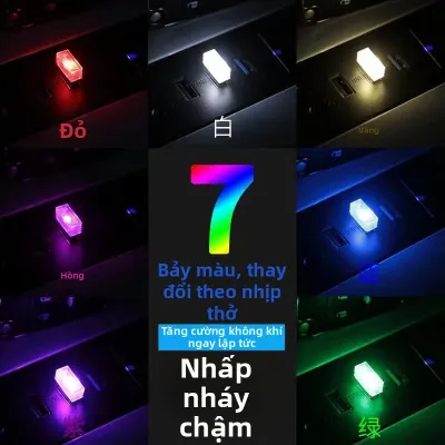 Đèn USB Nhiều Màu Sắc Tạo Không Khí Đèn Ngủ Trong Nhà Ô Tô USB Nhiều Màu Sắc Chuyển Đổi Đèn LED Đèn Nổ Trong Nhà Ô Tô