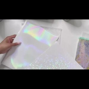 20 Sheets A4 Holographic Cold Laminating Film Clear Self-Adhesive Vinyl Sticker 8.3x11.7 Inch Waterproof 5 Styles
