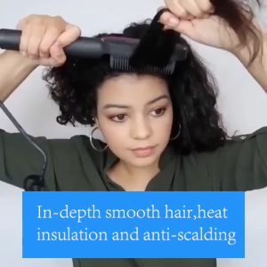 LCD straightening comb - Hair straightener with negative ions - Lazy curling rod - Two-in-one straig