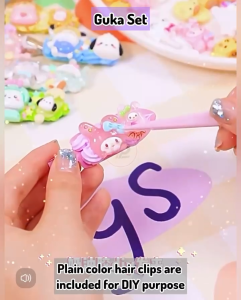Guka Keychain Set DIY Tools  Toys Kids Cream Glue Gift Birthday School Stickers
