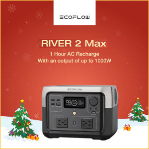 ECOFLOW พาวเวอร์แบงค์แบบพกพา RIVER 2 Max แบตเตอรี่ LiFePO4 512Wh/ชาร์จเร็ว1ชั่วโมงเอาต์พุตสูงสุด500W