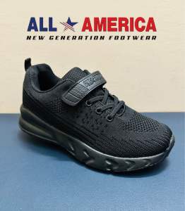 All America 133402 Super Lightweight Black Shoes (Size 30 - 40) Kasut Sekolah Hitam Black School Sport Shoes