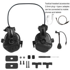 BOOIU Tactical Shooting Headset Fast Helmet 3.5mm Interface Pickup Headphones Tactical Training Communication Hearing Earmuff