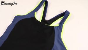 224Charmo  Women Sports Swimwear Sports XS-4XL Swimsuit Colorblock Swimwear Open Back Beach Wear Sports Bathing Suits