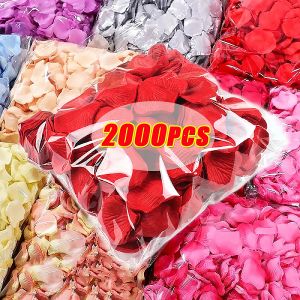 2000/100Pcs Artificial Fake Rose Petals Colorful Simulation Silk Rose Petal for Valentines Day Wedding Party Romantic Decoration