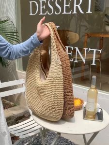 สไตล์เกาหลีใหม่กระเป๋าสาน กระเป๋าถัก hobo BAG ทรงย่าม มัซับใน(จัดส่งจากประเทศไทย)