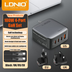 LDNIO GaN 100W Super Fast Charging Appliance USB Type C Wall Charger 4 Port Mobile Phone Tablet With Adapter GaN Charger For iPhone Samsung