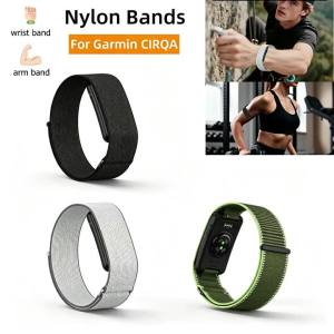 Breathable Nylon Biceps Arm/Wristband for Garmin CIRQA Smart Band Adjustable Sports Fitness Tracker Band Strap Replace Accessory