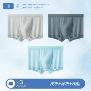 Ice Silk Boxer Shorts for Men Breathable Thin Summer Underwear Flat Angle No Trace Boys Briefs Comfortable Underpants