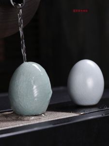 Ruyao Tea Pet Decorative Ornament Creative Egg Shaped Tea Ceremony Aesthetic Value Ceramic Handmade Vintage Style Tea Table Centerpiece