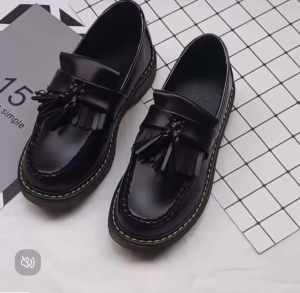 TOMITANY [Free Socks] Mens Penny Loafer Shoes Fashion Black Leather Shoes Casual Oxford shoes