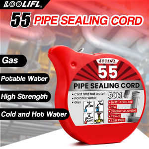 LOOLIFL 50M Pipe Sealing Cord (1-3pc) - Reusable Home Pipeline Sealant Eco-Friendly for Kitchen & Bathroom Repairs