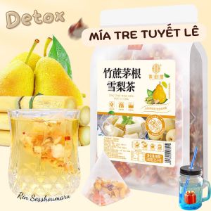 Trà Detox Mía tre Tuyết Lê tặng ly thủy tinh