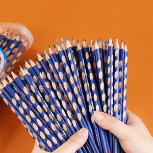 【Free Shipping】Pupils Kindergarten Correct Posture Hole Pencil Creative 2B Wooden Lead Triangle Grip Pencil Children Drawing Pencils