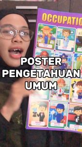 Poster Dinding Edukasi Anak: Gambar Pengetahuan Umum & Angka ABC Buah Sayur