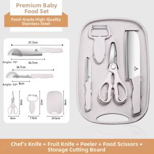 Baby Food Preparation Set Chopping Board Knife Combination