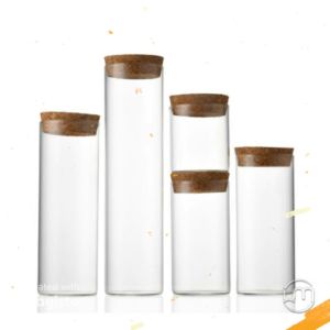 D5.3cm- Hũ thủy tinh NÚT BẦN đáy bằng đựng vòng trầm saffron đông trùng hạ thảo...