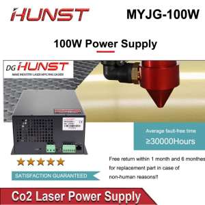HUNST CO2 Laser Power Supply MYJG 100W Supports 110V/220V Voltage and is Used for 80W 100W Laser Engraving and Cutting Machines.
