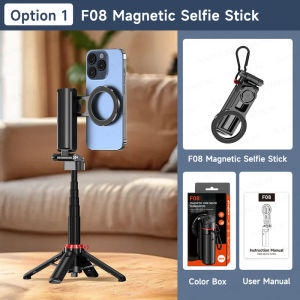 AXNEN | Mini Magnetic Selfie Stick Tripod Removable Remote Control Quadrapod Holder 360° Rotation for iPhone 16 15 14 13 12 Vlog Live