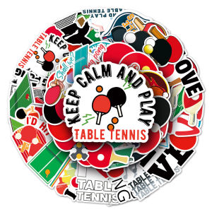 50PCS Table Tennis Cartoon Graffiti Waterproof Stickers Personalized Creative Decoration Trend Refrigerator Cup
