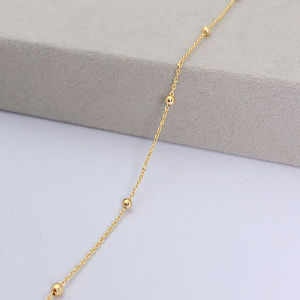 14K Gold Plated Copper Cross Chain Pearl O-Link Heart DIY Bracelet Accessories Fine Chain Fashion Jewelry Supplies