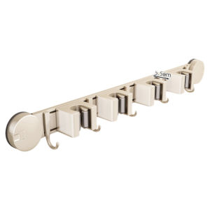 Hourleey | No-Drill Wall Mount Mop Holder with Suction Cup