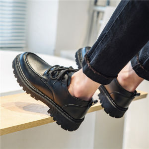 Casual Mens Leather Shoes 2025 New Style Spring Autumn Black British Style Low Help Work Boots Martin Boots Fashionable Youth Footwear