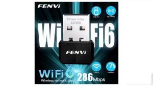 Fenvi | FENVI WIFI 6 USB Adapter AX300 Network Card Mini USB Dongle 2.4GHz 802.11AX Wireless Dongle Receiver For Win 7/10/11 Drive Free