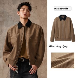 Cabbeen | Áo Khoác Mùa Đông Patchwork Cổ Vintage Ấm Áp