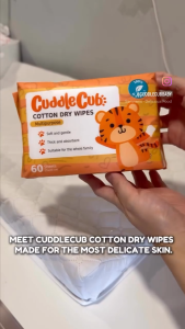 CuddleCub Multipurpose Organic Cotton Dry Wipes Thick and Absorbent for Baby 360 pulls