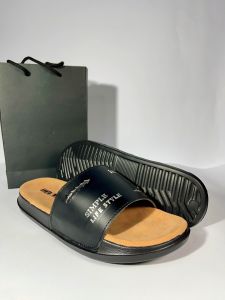 Sandal Pria Luxurious Suede Sandal Slip On Sandal Slide Phylon - Black Brown