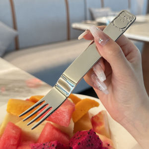 Nặng Và Lấp Lánh! Xuất Khẩu Chính Hãng Ngoại Cỡ Hoạt Hình Nĩa Trẻ Em Được Làm Bằng Thép Không Gỉ 316 Từ Dụng Cụ Ăn Uống Phương Tây