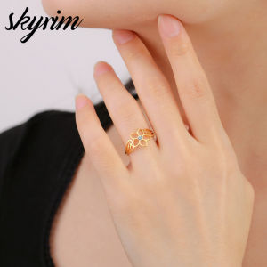 SKYRIM Five Petal Flower Studded Diamond ring for Women