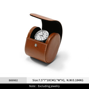 Woodten | WoodTen Brown/Black High End Leather Travel Roll Storage Organizers Watch Portable Case Box Jewelry Organizer Men Watch Box Gift