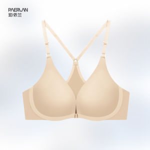 Paerlan Cross Back Wireless Bra Womens Underwear Small Chest Gathered Seamless No Steel Ring Anti-Slip No Shoulder Drop Vest
