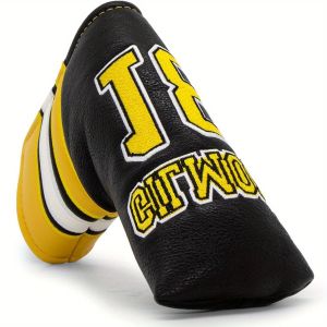Sports Style Number 18 Premium PU Leather Golf Blade Mallet Putter Cover Great Golf Accessories for Men Golfers Dad