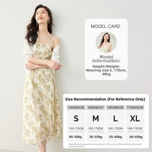 Vimly | Chic Print Voile Camisole Slimming Dress