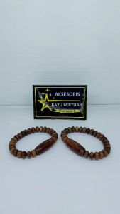Satu Pasang Gelang Kayu Gaharu Pakek Plat