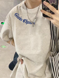 Pure Cotton Shoulder Fashion Brand Short Sleeve T-shirt Female Summer 2024 Loose Retro American Stylish Niche Style Top T-shirt