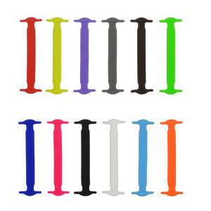 Suomi 16Pcs/pack Silicone Lazy Shoelaces No Tie Shoe Laces Rubber Shoelace
