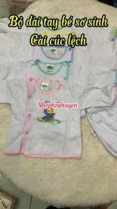 Combo 5 bộ quần áo Dài Tay cho bé sơ sinh cài  cúc lệch Chất Vải 100% Cotton Bosini 0-9kg