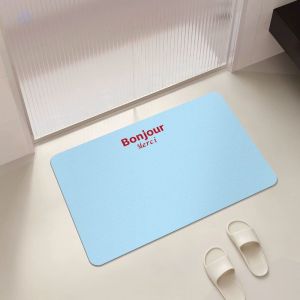 VIKAMA Simple and Fresh Bathroom Mat Quick Drying Non Slip Bathroom Carpet Doorway Shower Room Home Decoration