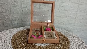 Kotak Kayu Tempat Perhiasan Cincin Gelang dan Kalung untuk Mahar atau Seserahan Pernikahan - KCGK