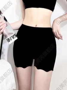 กางเกงชั้นในแบบบางสบาย ๆ ผ้าไหมน้ำแข็ง กางเกงขาสั้นสีดำ กางเกงขายาวทรงหลวม กางเกงขายาวแบบสวมใส่สบาย ผ้าไนลอนผสมโพลีเอสเตอร์