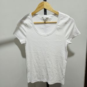 M &S Women Soft Rib Scoop Neck Body Hug Short Sleeve Top