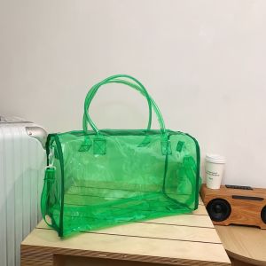 PVC Waterproof Transparent Swimming Gym Bag Travel Bag Womens and Womens Lightweight and Large Capacity Handbag Shoulder Bag Beach