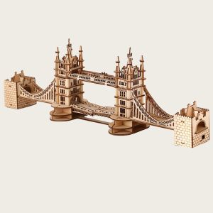 3D ปริศนา Diy ของเล่นไม้ Tower Bridge ประกอบผู้ใหญ่วันเกิดของขวัญวันฮาโลวีนคริสต์มาส