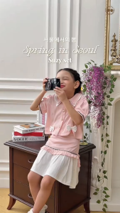 MARVES Suzy Set Setelan Baju Rok Anak Perempuan Korean Style Bahan Knit Usia 2 Hingga 14 Tahun